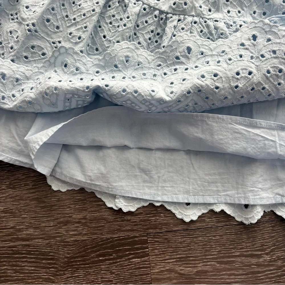 Anthropologie Maeve Harper Eyelet Babydoll Mini Dress - Picture 7 of 9